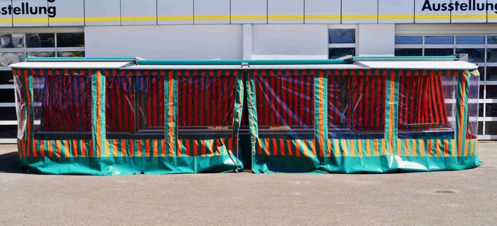 Spewi Verkaufsstand von 5,00 auf 10,00 m ausziehbar.