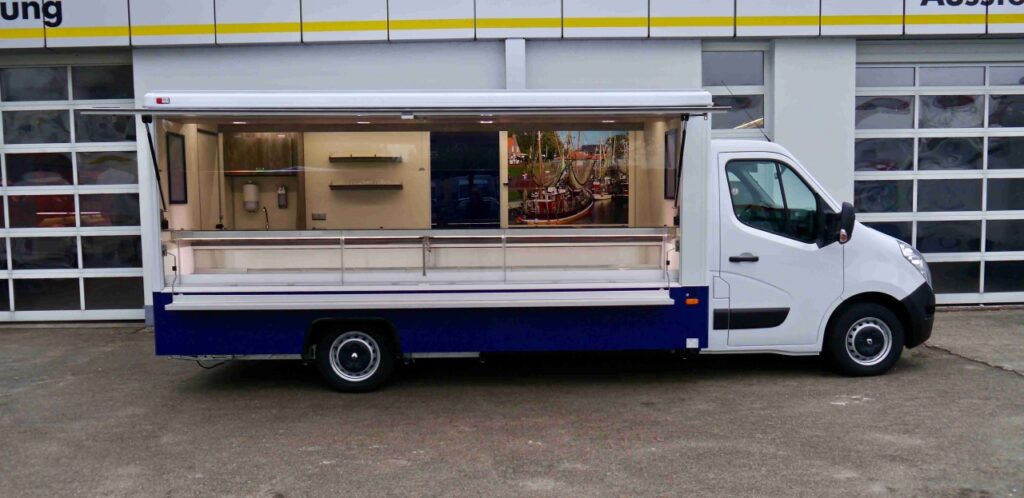 Verkaufskühltheke OPTIMA mit einer 32° Kühlung, Isoliertruhe, 2 Plakatrahmen, Werbetafel mit Glasschriftfeld